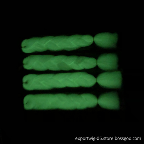 Glowing Jumbo Braiding Hair 24 inch Colorful Synthetic Hair Extension Attachments Braids Synthetic